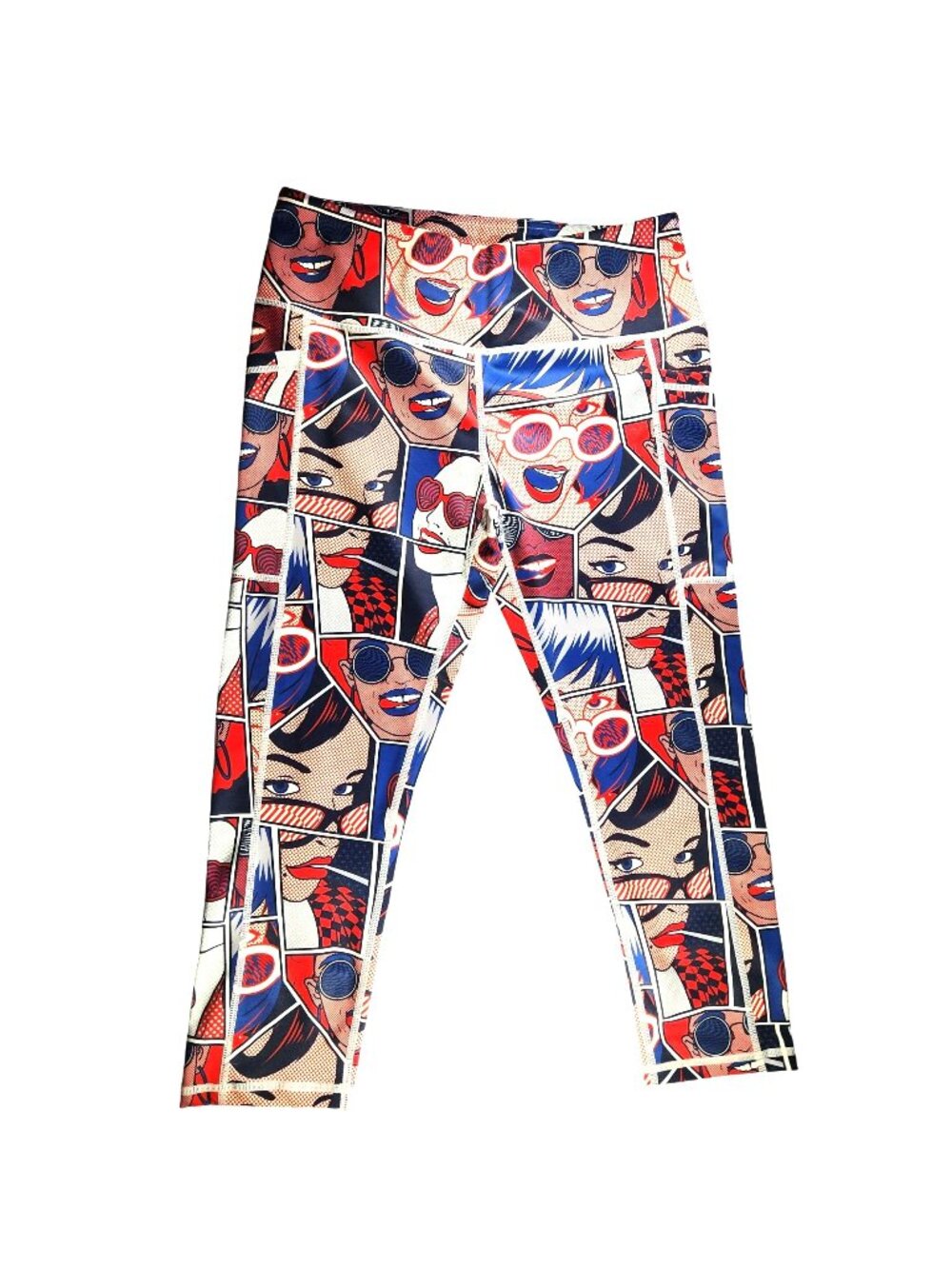 CVG leggings Comic Print pop art Medium Capri workout pants fitness gym wear